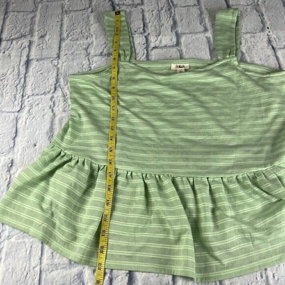 a.n.a Women's Size Large Mint Green Striped Polyester Round Neck Regular - Picture 8 of 8